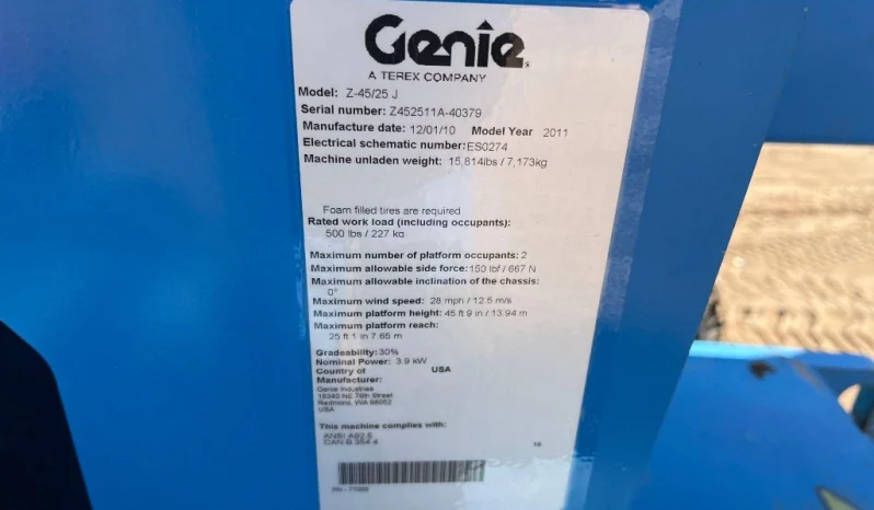 
								2011 GENIE Z-4525J ELECTRIC BOOM LIFT full									